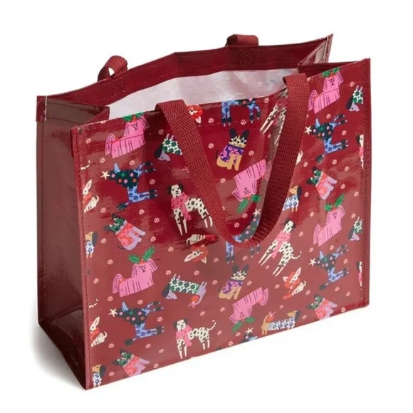 🐾 VERA BRADLEY Holiday Hound Dogs Reusable Tote Bag - Picture 4 of 4